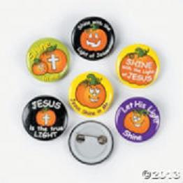 Christian Pumpkin Glow-In-The-Dark Mini Buttons